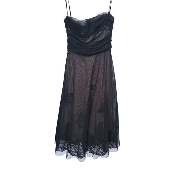 BCBG Black Strapless Tulle Cocktail Dress 4 Formal Whimsigoth Event Fairygoth - Picture 2 of 12